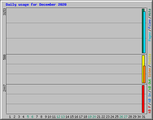 Daily usage for December 2020