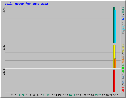 Daily usage for June 2022