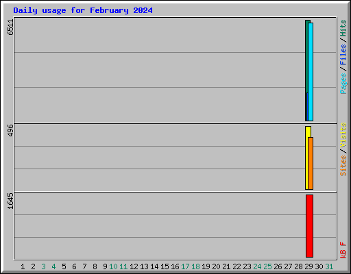 Daily usage for February 2024