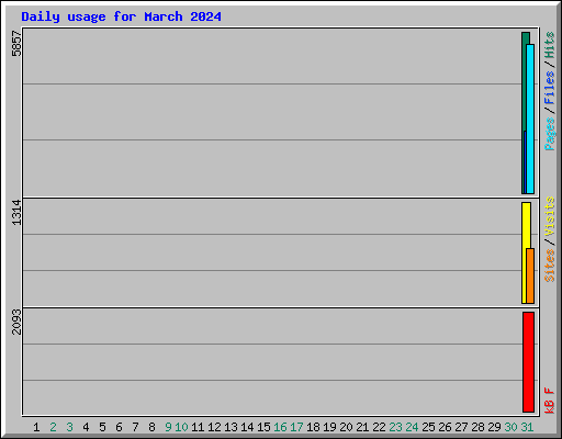 Daily usage for March 2024