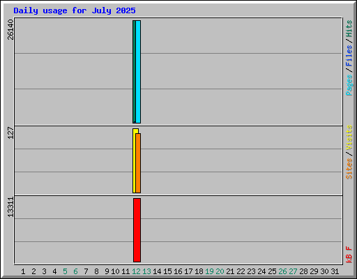 Daily usage for July 2025