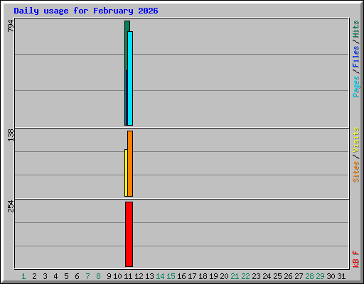 Daily usage for February 2026