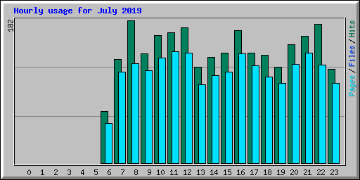 Hourly usage for July 2019