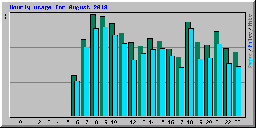 Hourly usage for August 2019