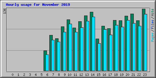 Hourly usage for November 2019