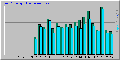 Hourly usage for August 2020