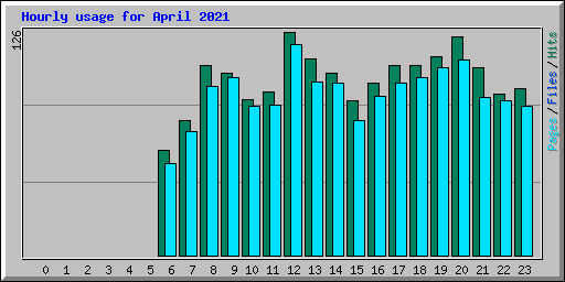 Hourly usage for April 2021