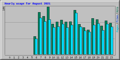 Hourly usage for August 2021