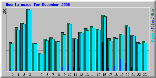 Hourly usage for December 2023