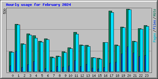 Hourly usage for February 2024